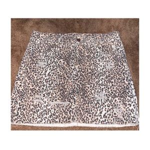 Cheetah print distressed skirt
